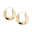 Small Polished Tube Hoop Earrings in 10k Gold and White Gold