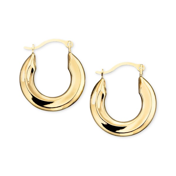 Small Polished Tube Hoop Earrings in 10k Gold and White Gold