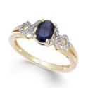 Sapphire and (1/8 ct. ) Ring in 14k Gold 