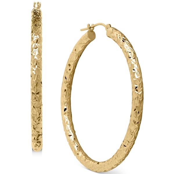 -Cut Hoop Earrings in 14k Gold