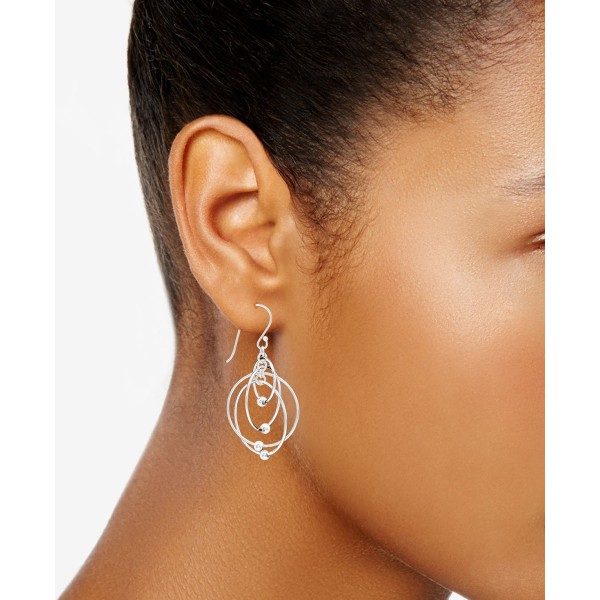 Multi-Circle Bead Drop Earrings in 